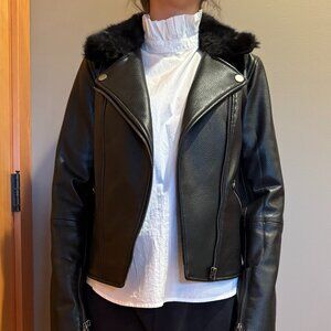 NWT- 1.State pleather faux fur color moto jacket size S